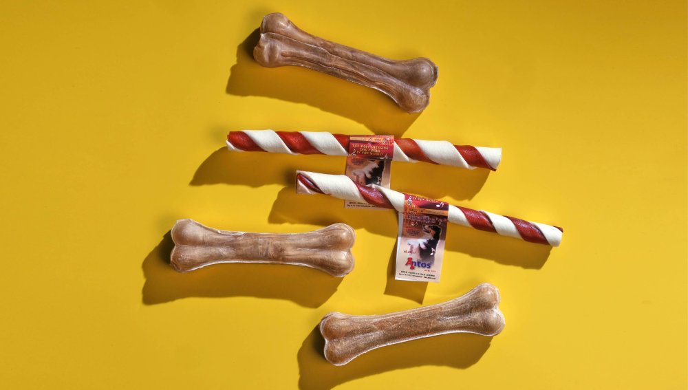 Bastoncini da masticare realizzati al 100% in pelle cruda